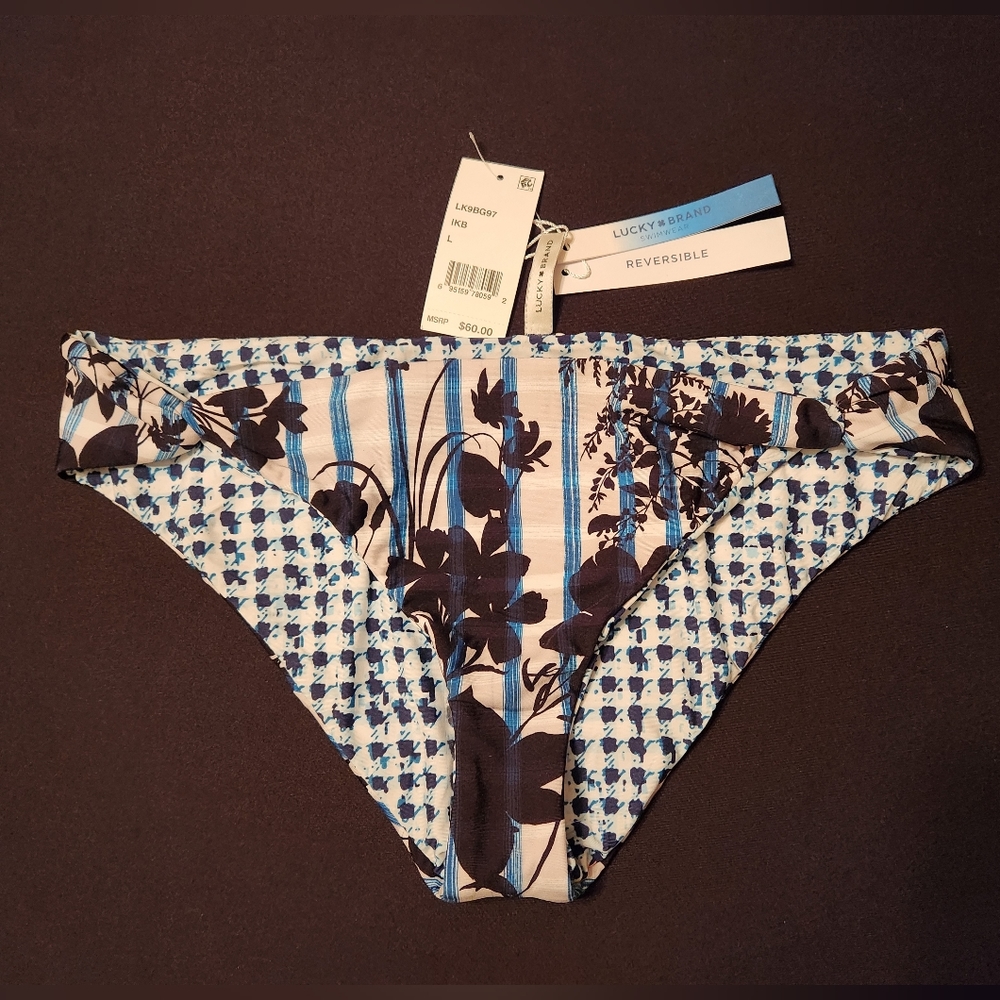 Bathsuit Bottoms. Lucky Brand. Size Large. New With Tags. REVERSIBLE
